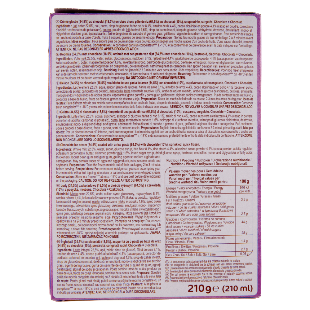 Carrefour Sensation Mochi Chocolate Surgelato 6 Pezzi 210 g