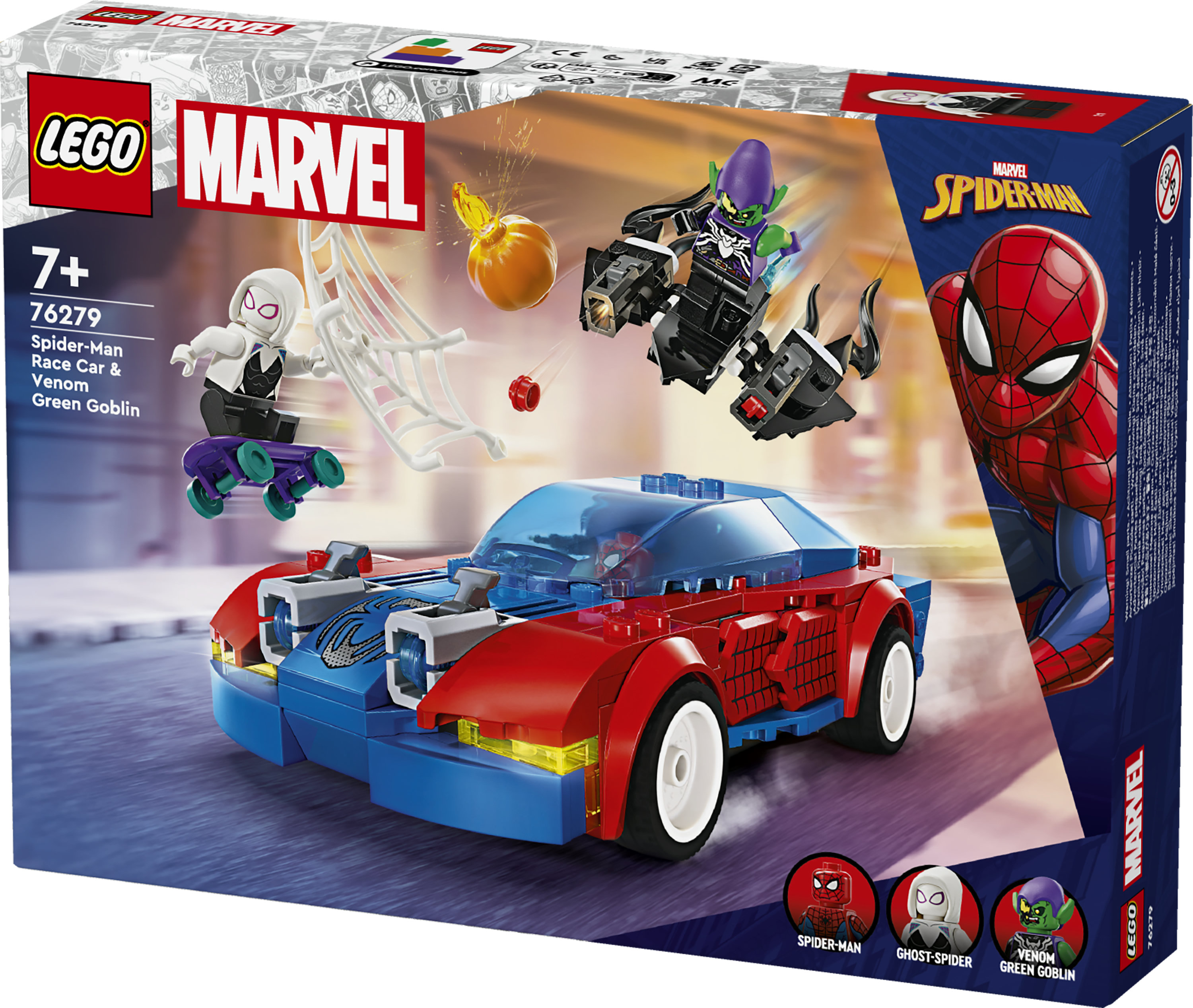 LEGO | Marvel 76279 Auto da Corsa di Spider-Man e Venom Goblin, Gioco per Bambini di 7+ Anni, Veicoli Giocattolo dei Supereroi