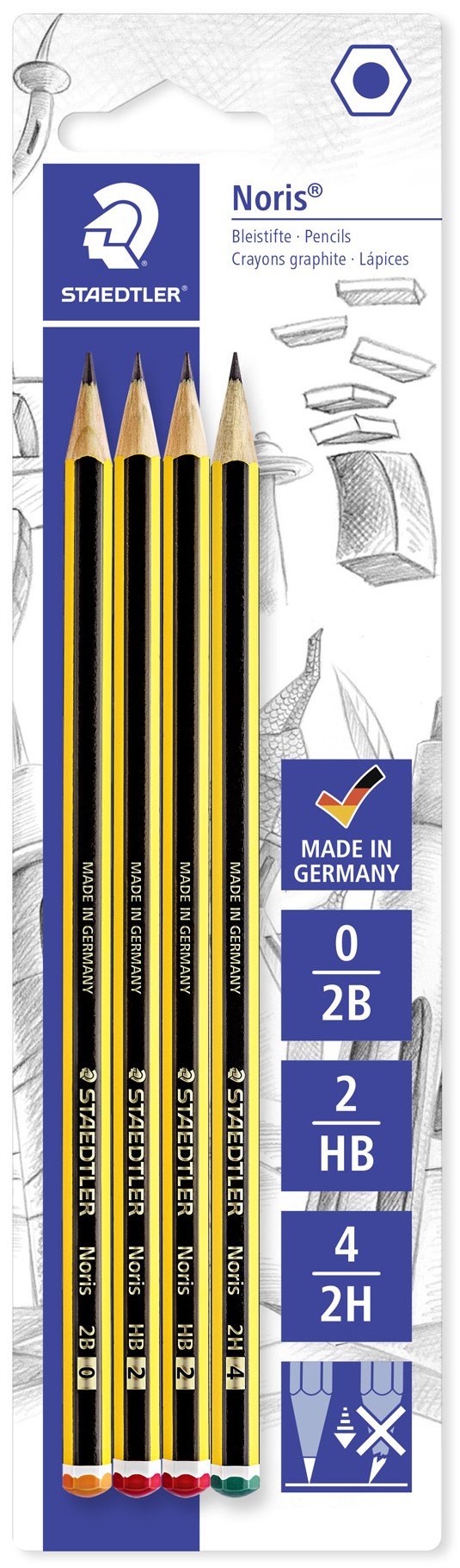Staedtler 4 matite Noris in gradazioni assortite