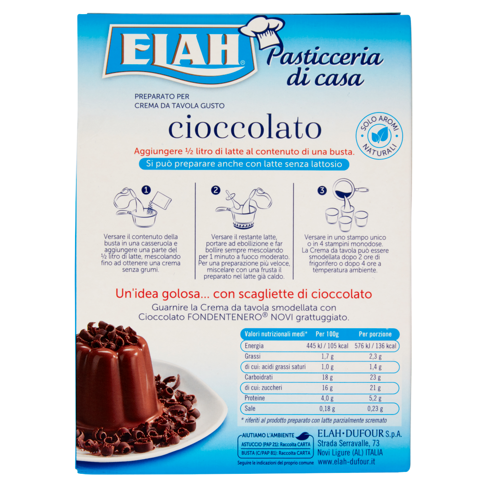 Elah Preparato per Crema da Tavola Gusto cioccolato 80 g