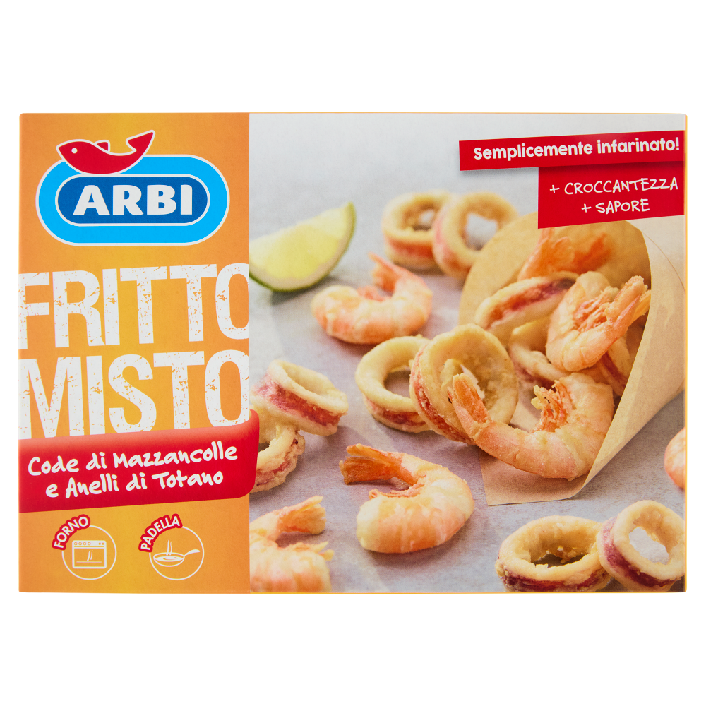 Arbi Fritto Misto Code di Mazzancolle e Anelli di Totano 280 g