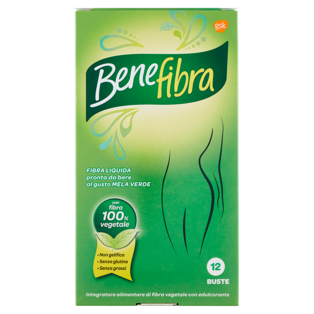 Benefibra Integratore di Fibre Alimentari integratore Intestino gusto mela verde 12 Bustine 720 ml