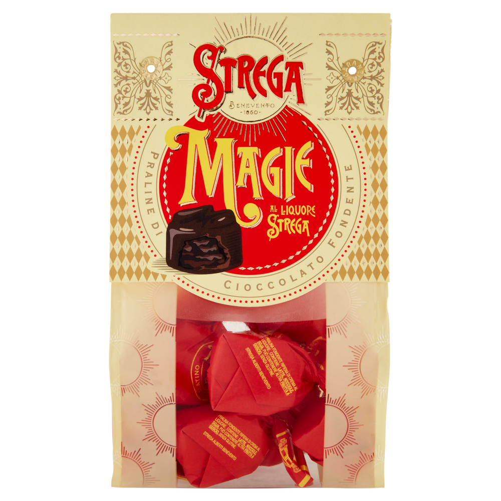 Strega Magie al Liquore Strega Praline di Cioccolato Fondente 150 g