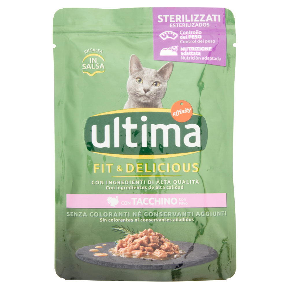 ultima Cat Sterilizzati Fit & Delicious con Tacchino in Salsa 85 g
