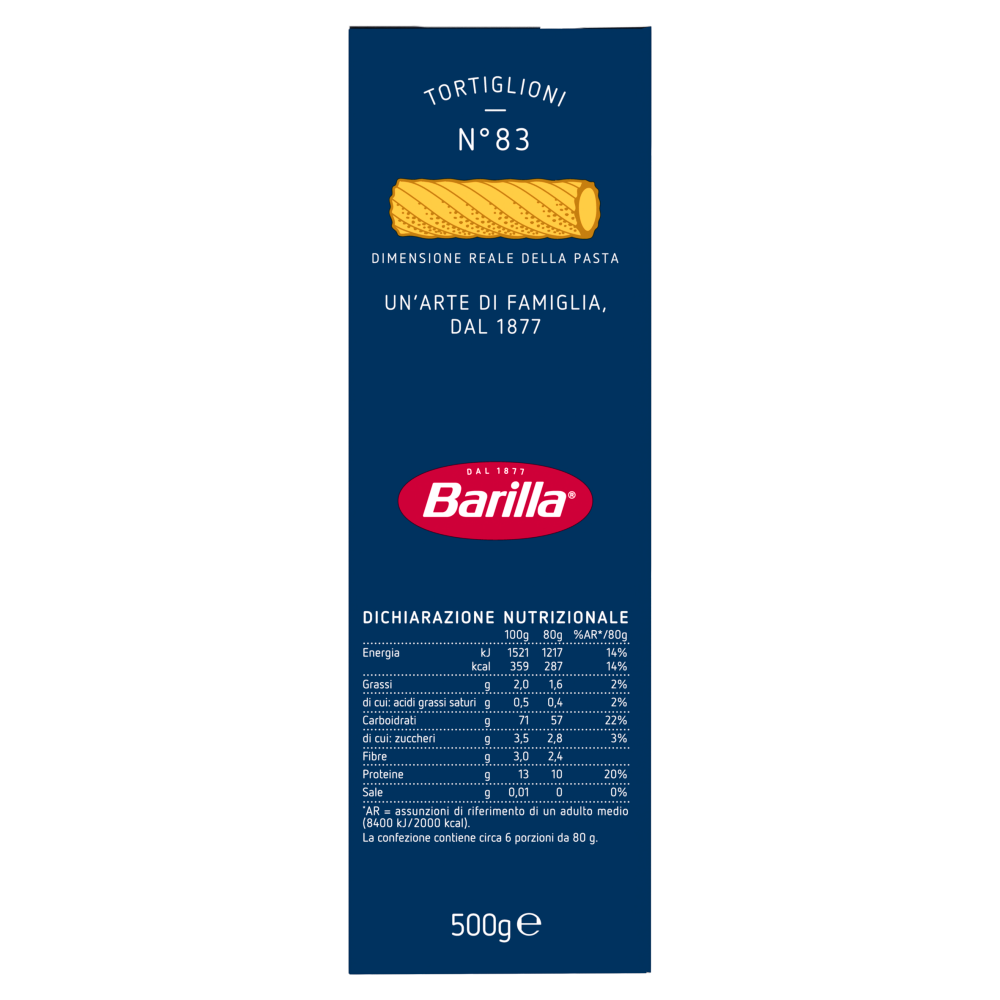 Barilla Pasta Tortiglioni n.83 500g