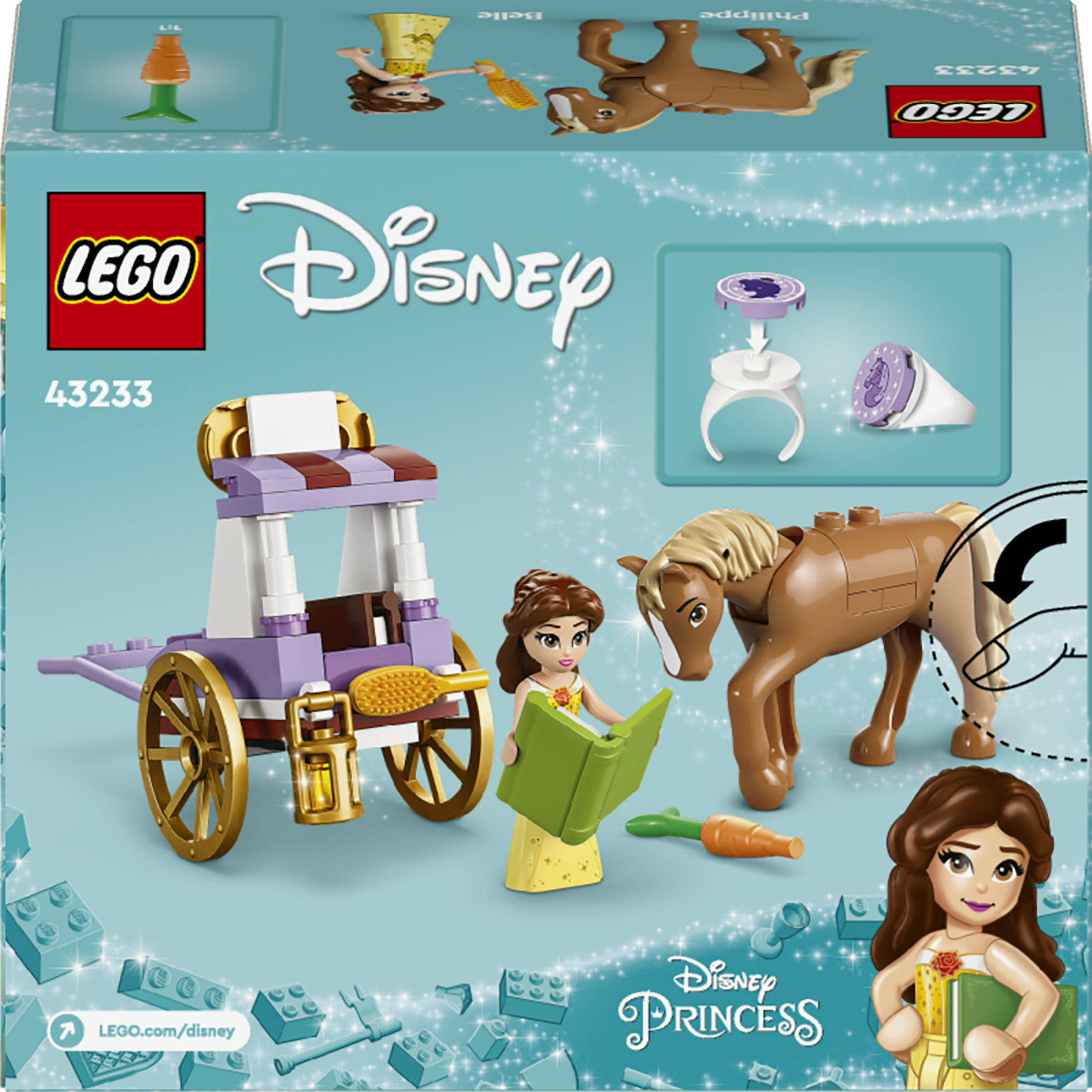 LEGO Disney Princess 43233 La Carrozza dei Cavalli di Belle, Giochi Principesse per Bambini di 5+ Anni da La Bella e la Bestia