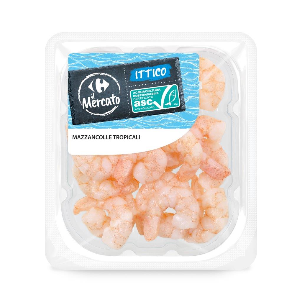 Mazzancolle tropicali cotte e sgusciate 100 g Carrefour il Mercato