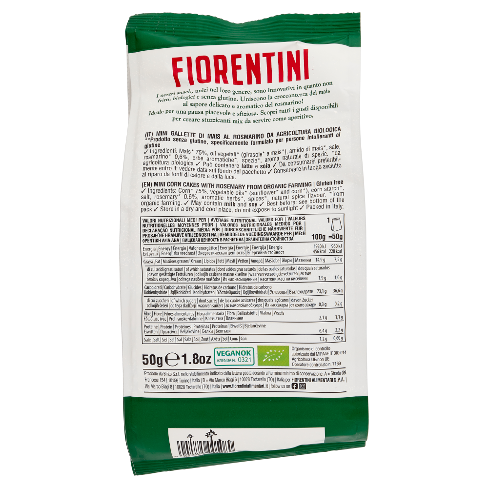 Fiorentini gli Originali Mais Snack al Rosmarino 50 g