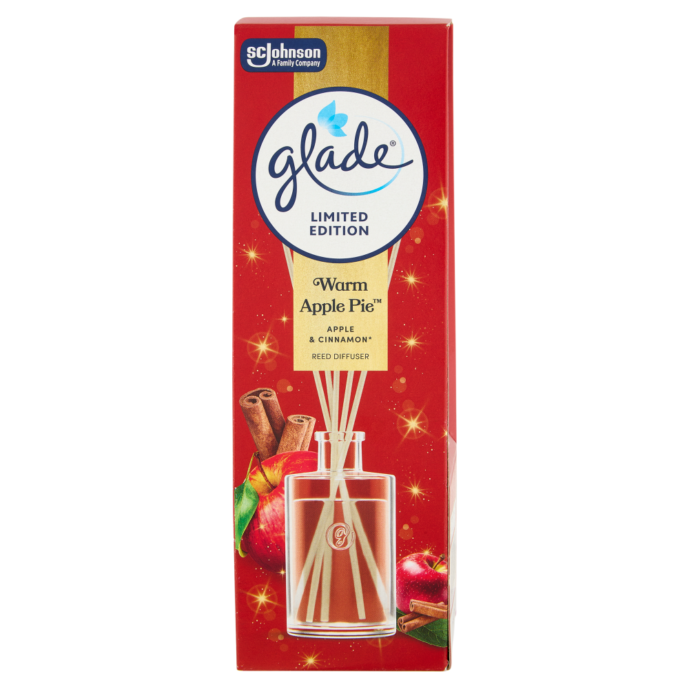 Glade Diffusore a Bastoncini, fragranza Warm Apple Pie. Confezione da 1 diffusore da 50ml