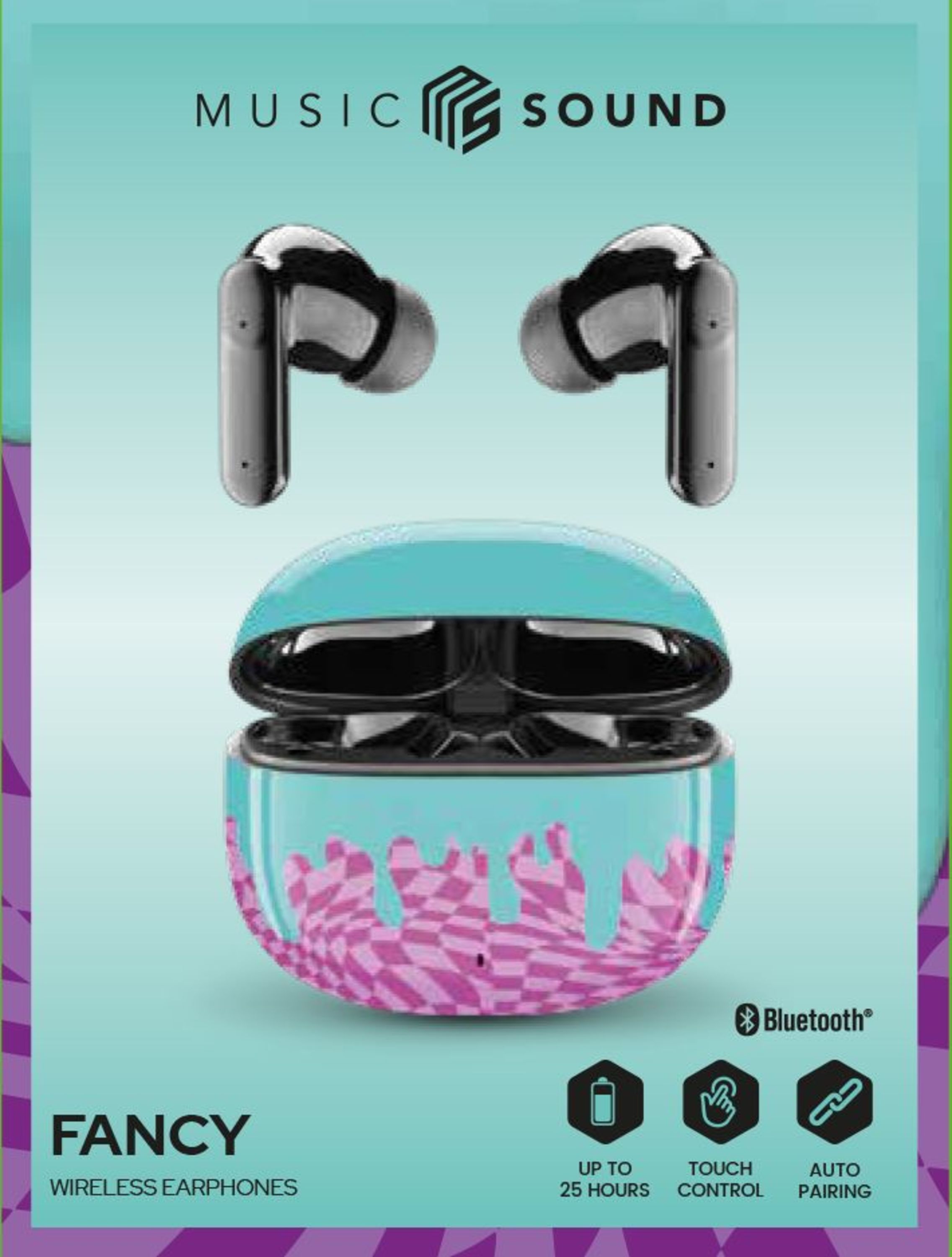 Music Sound Fancy Auricolari Bluetooth TWS in-ear senza fili con custodia di ricarica in vari modelli e colori