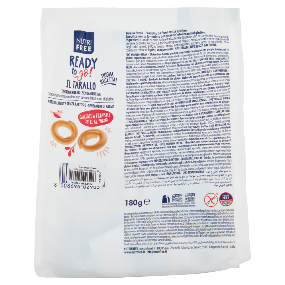 Nutrifree Ready to go! Il Tarallo 6 Porzioni 180 g