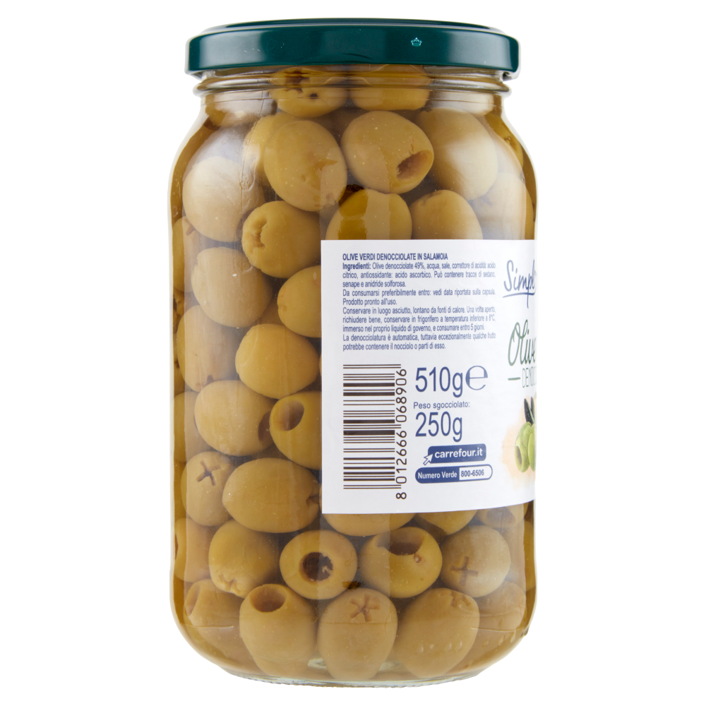 Simpl Olive Verdi Denocciolate in salamoia 510 g