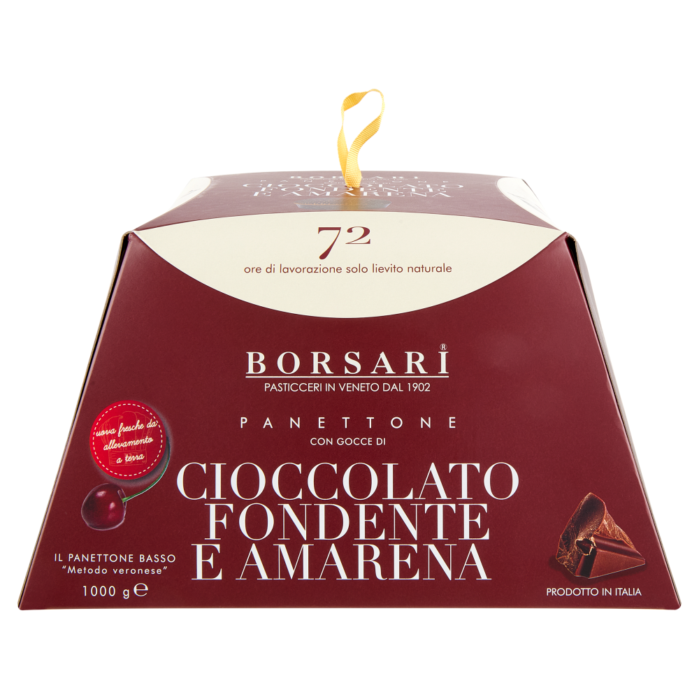 Borsari Panettone con Gocce di Cioccolato Fondente e Amarena 1000 g
