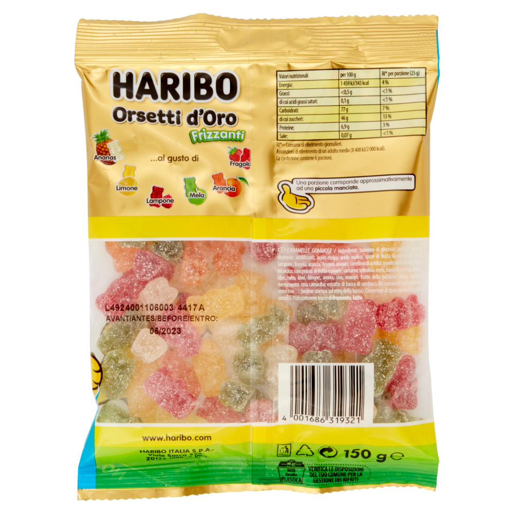 Haribo Orsetti d'Oro Frizzanti 150 g