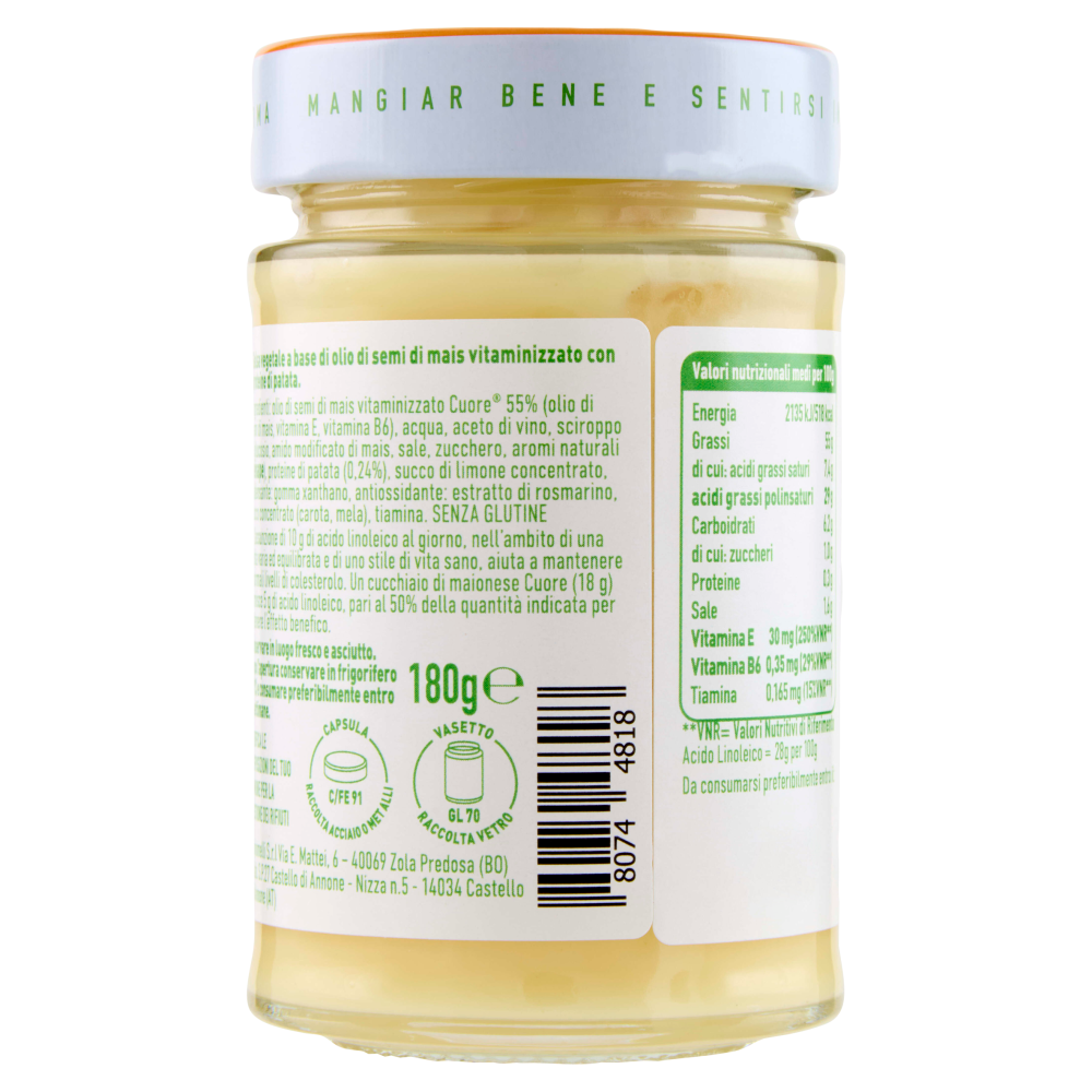 Cuore maionese vegetale senza uova 180 g