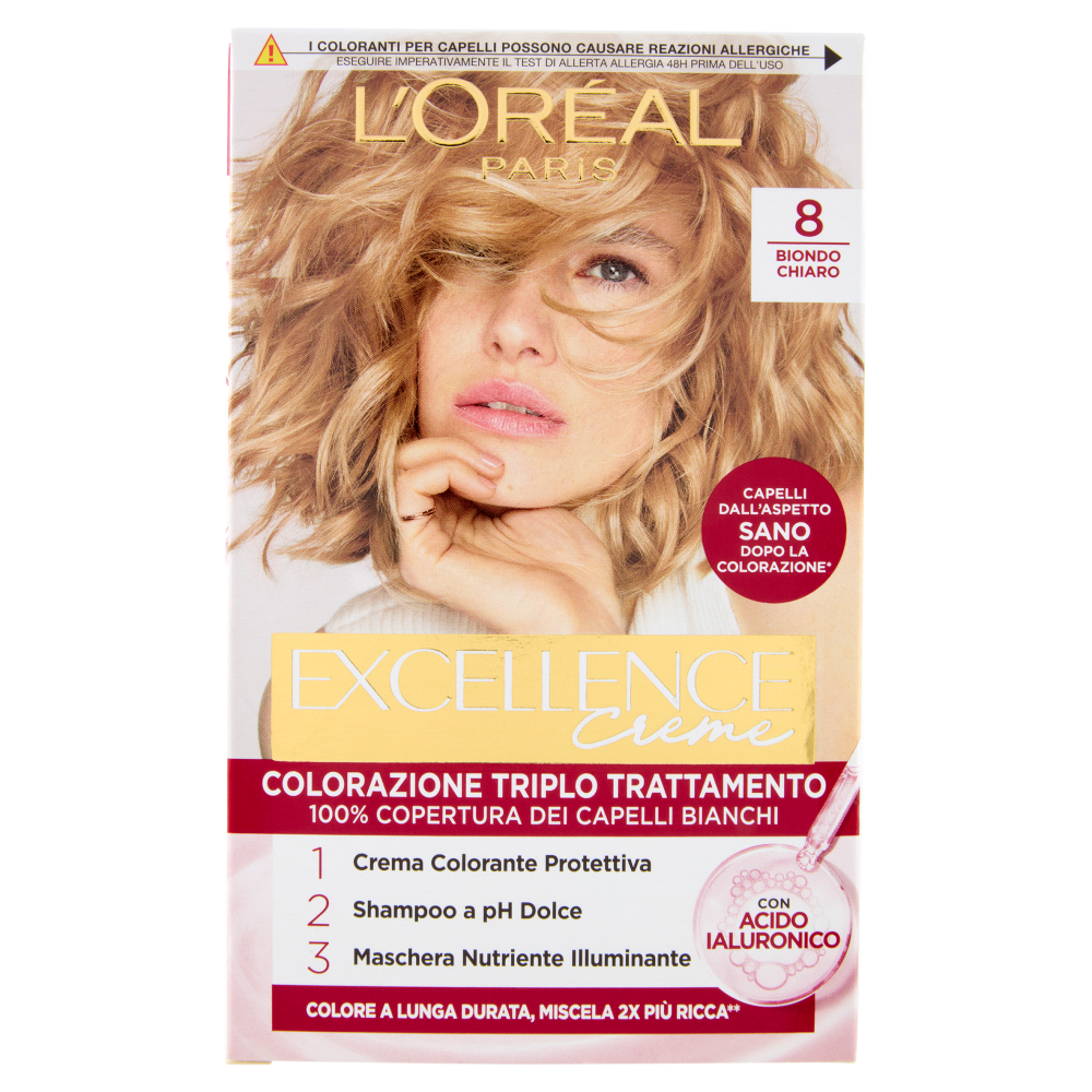 L'Oréal Paris Excellence Creme Colorazione Triplo Trattamento Biondo Chiaro 8