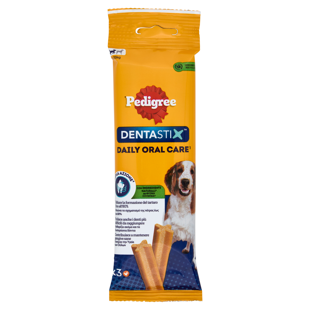 Pedigree Dentastix Snack per igiene orale Cane Medio 3 Pezzi 77 g
