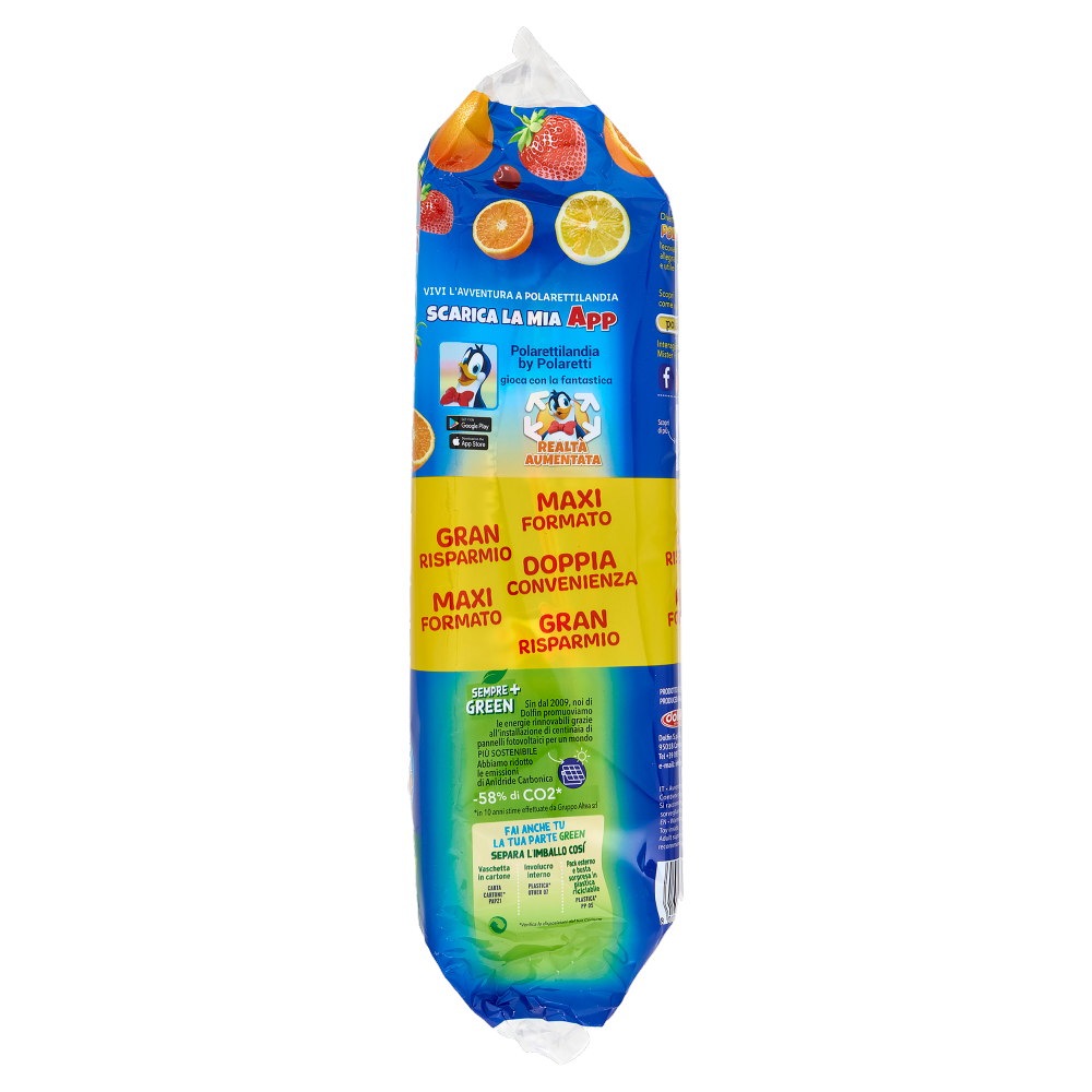 Polaretti Fruit ghiaccioli pronti da gelare Arancia, Fragola, Amarena, Limone 20 Pezzi 840 ml