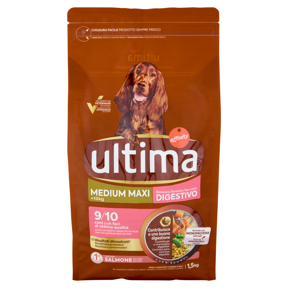 ultima Dog Medium Maxi +10kg Benessere Digestivo 1,5 kg