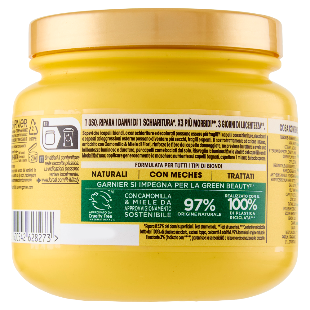 Garnier Ultra Dolce Hair Remedy Maschera Illuminante Riparatrice, per Capelli Biondi, 340 ml