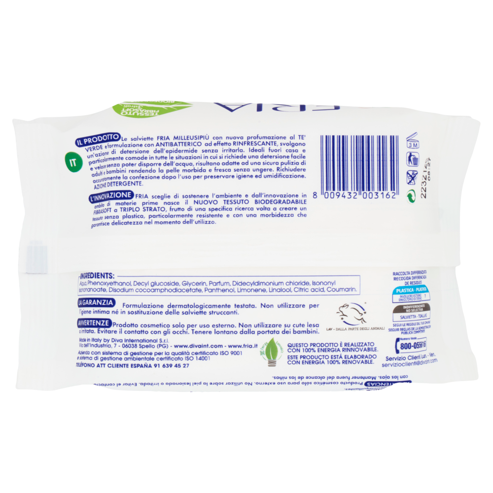 Fria Milleusipiù Tè Verde Azione Detergente 20 pz