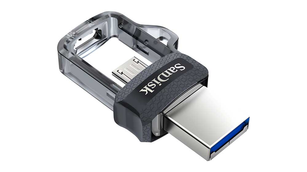 SanDisk Ultra Dual m3.0 unit&agrave; flash USB 16 GB USB Type-A / Micro-USB 3.2 Gen 1 (3.1 Gen 1) Nero, Argento, Trasparente