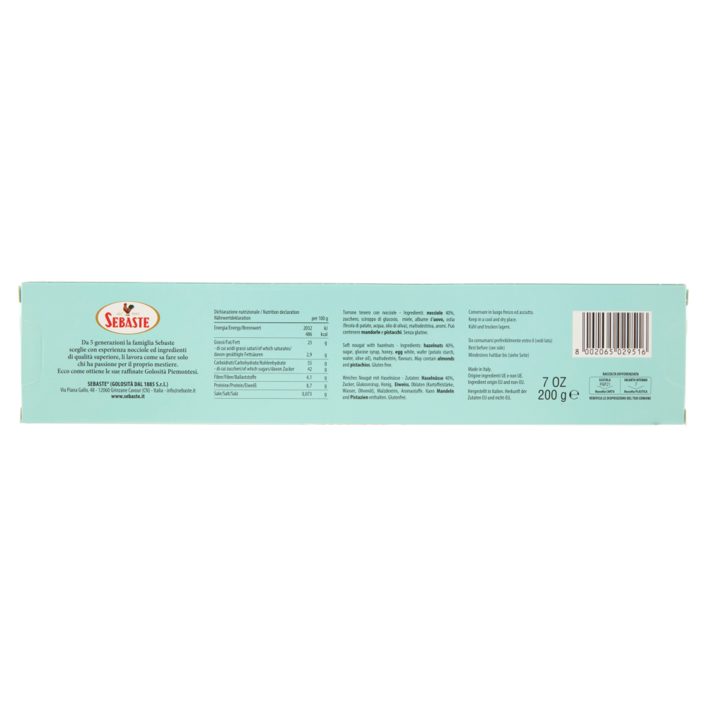 Sebaste Torrone Tenero con Nocciole 200 g