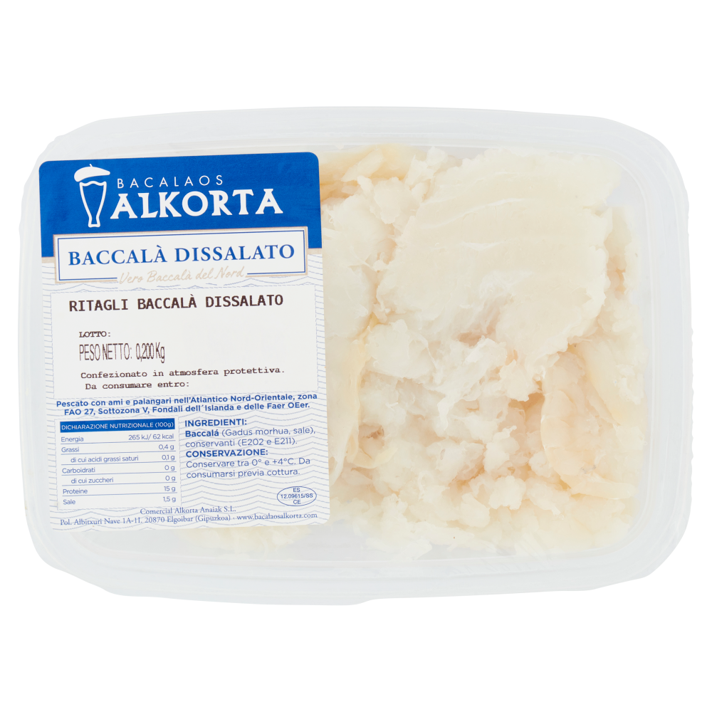 Bacalaos Alkorta Baccal&agrave; Dissalato 0,200 Kg