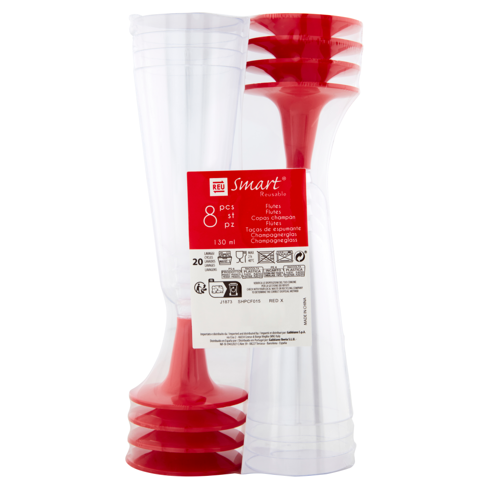Smart Reusable Flutes 130 ml 8 pz