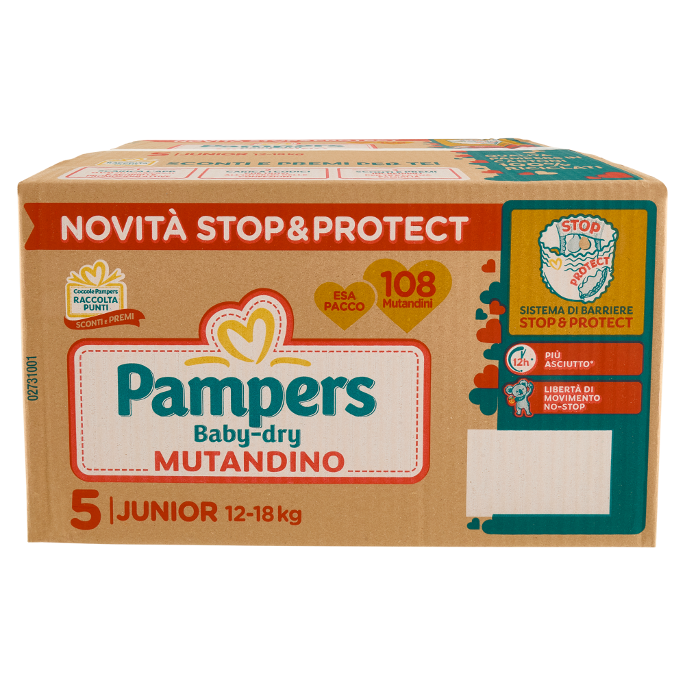 Pampers Baby Dry Mutandino Junior 108 pz