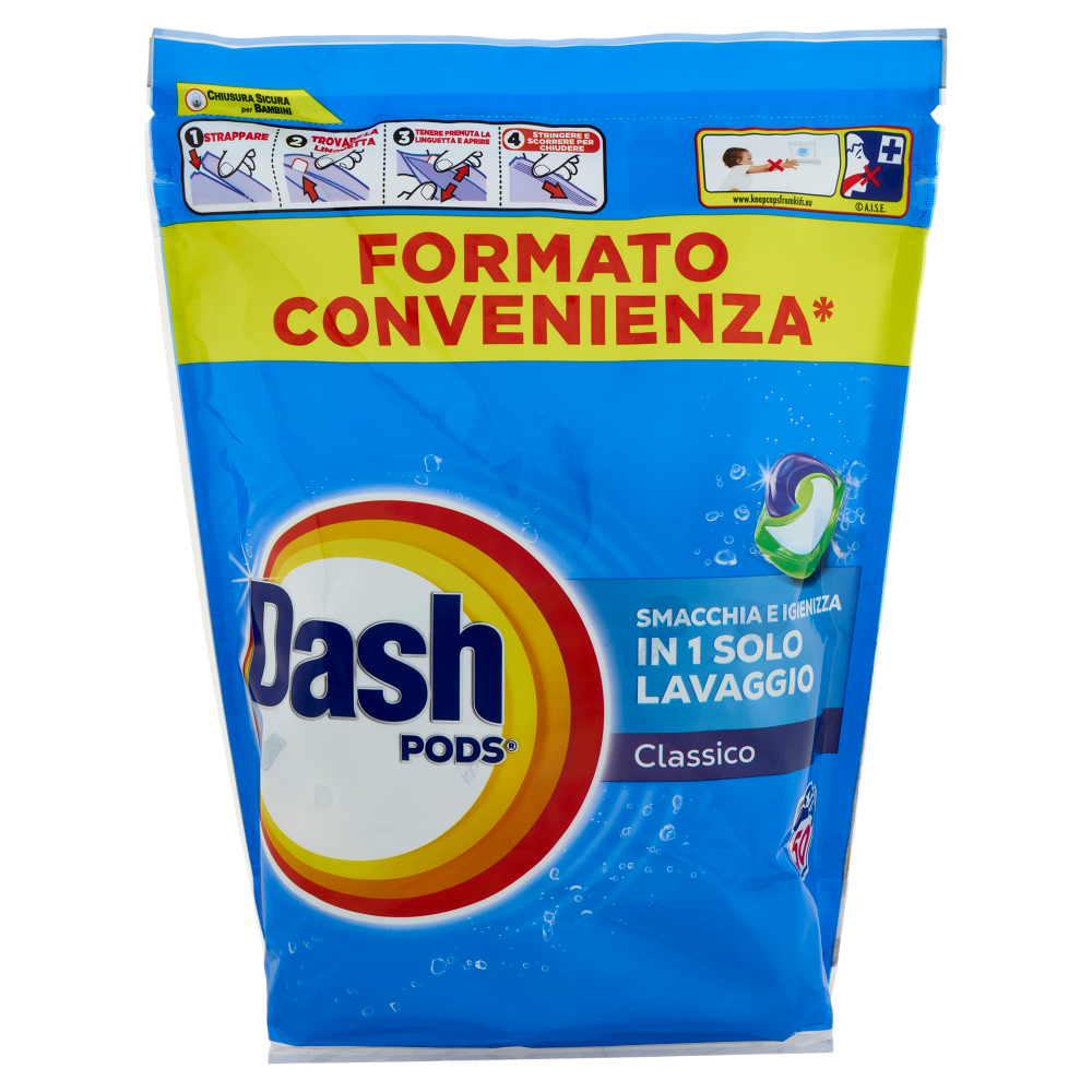 Dash Pods Detersivo Lavatrice In Capsule, Classico, 50 Lavaggi 905 g