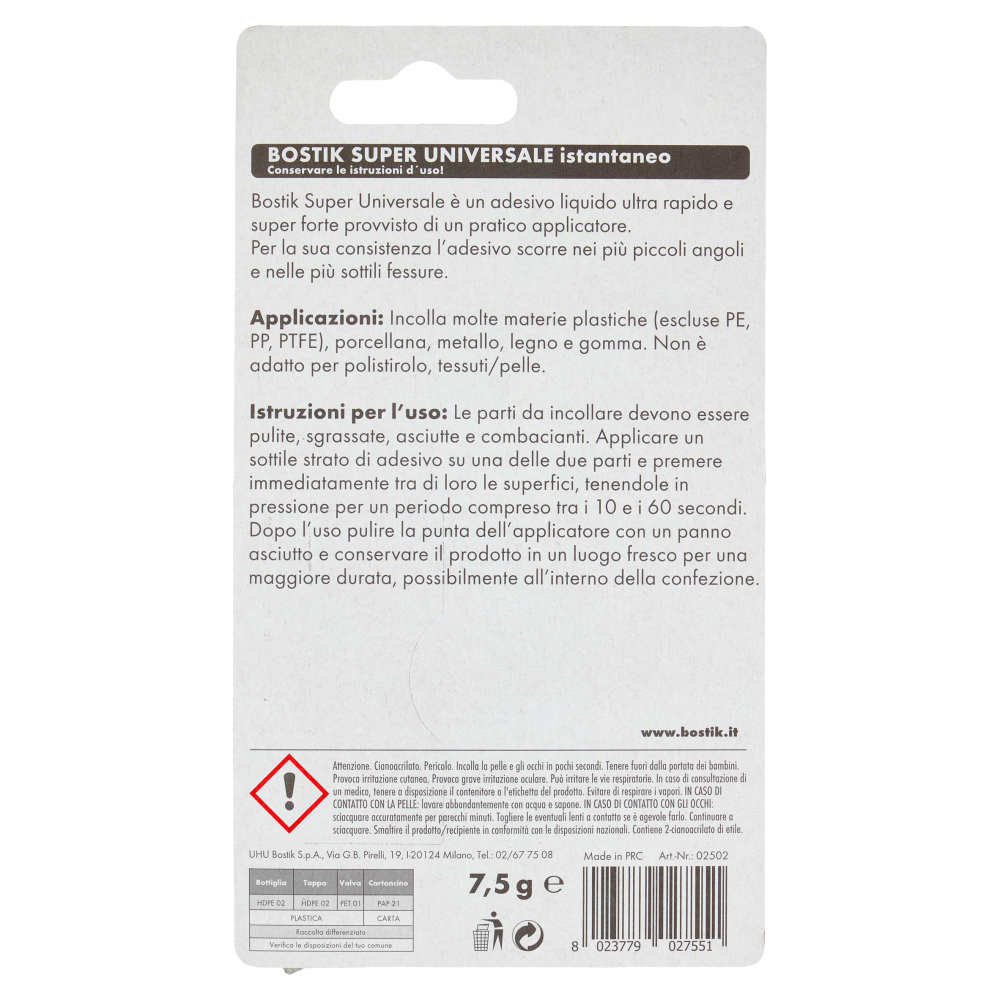 Bostik Super Universale istantaneo 7,5 g