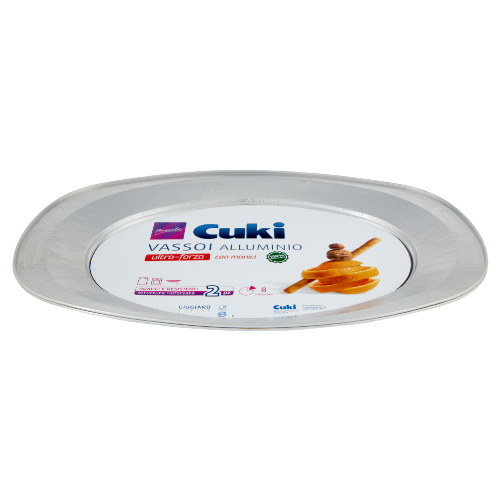 Cuki Presenta Vassoi Alluminio ultra-forza con manici 8 Porzioni 2 pz