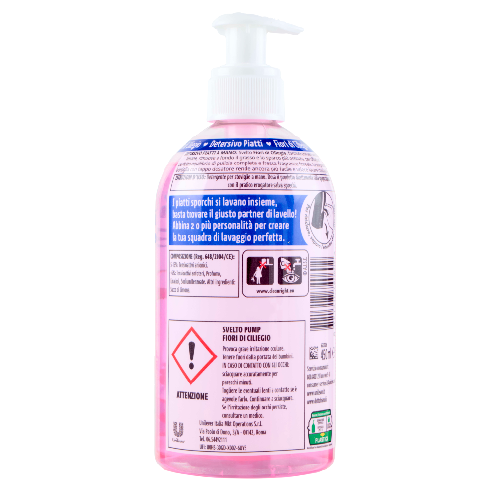 Svelto Detersivo Piatti Fiori di Ciliegio 450 ml