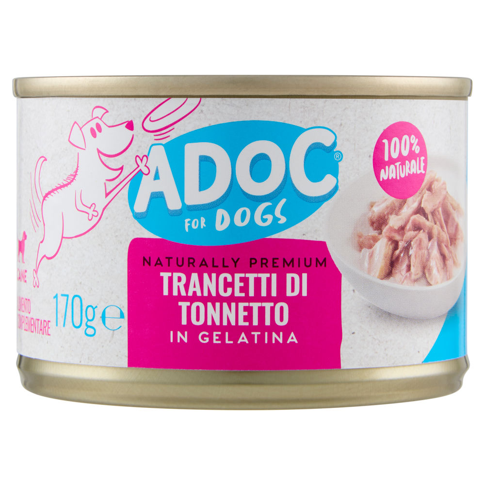 ADoC For Dogs Naturally Premium Trancetti di Tonnetto in Gelatina 170 g