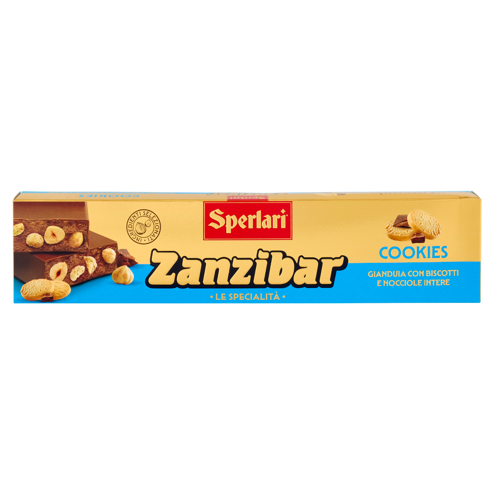 Sperlari Zanzibar le Specialità Cookies Gianduia con Biscotti e Nocciole Intere 200 g