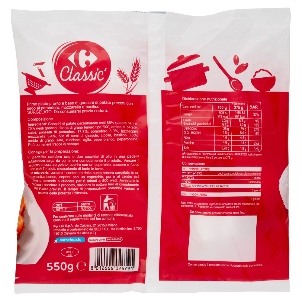Carrefour Classic Gnocchi alla Sorrentina* 550 g