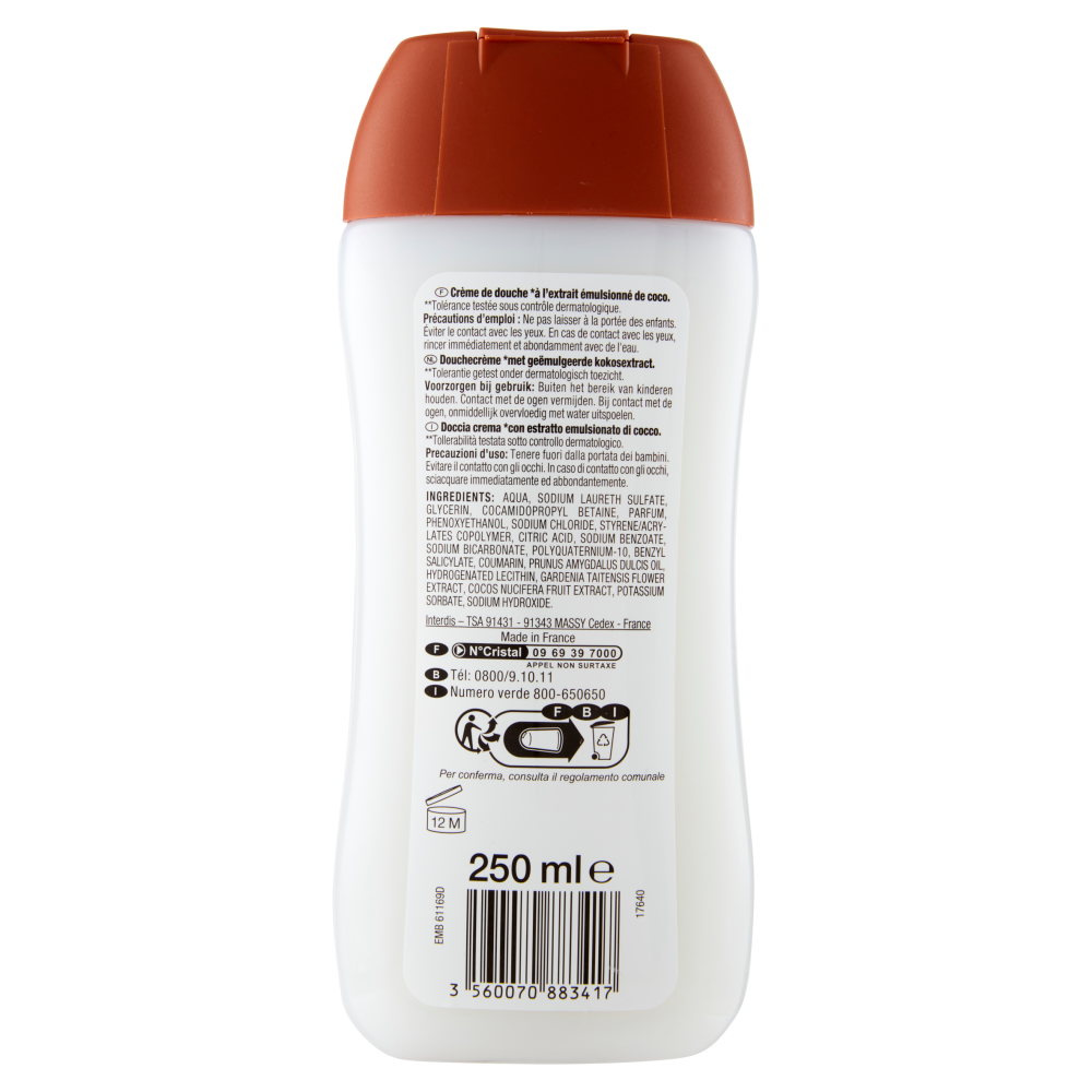 Carrefour Soft Doccia crema *con estratto emulsionato di cocco 250 ml