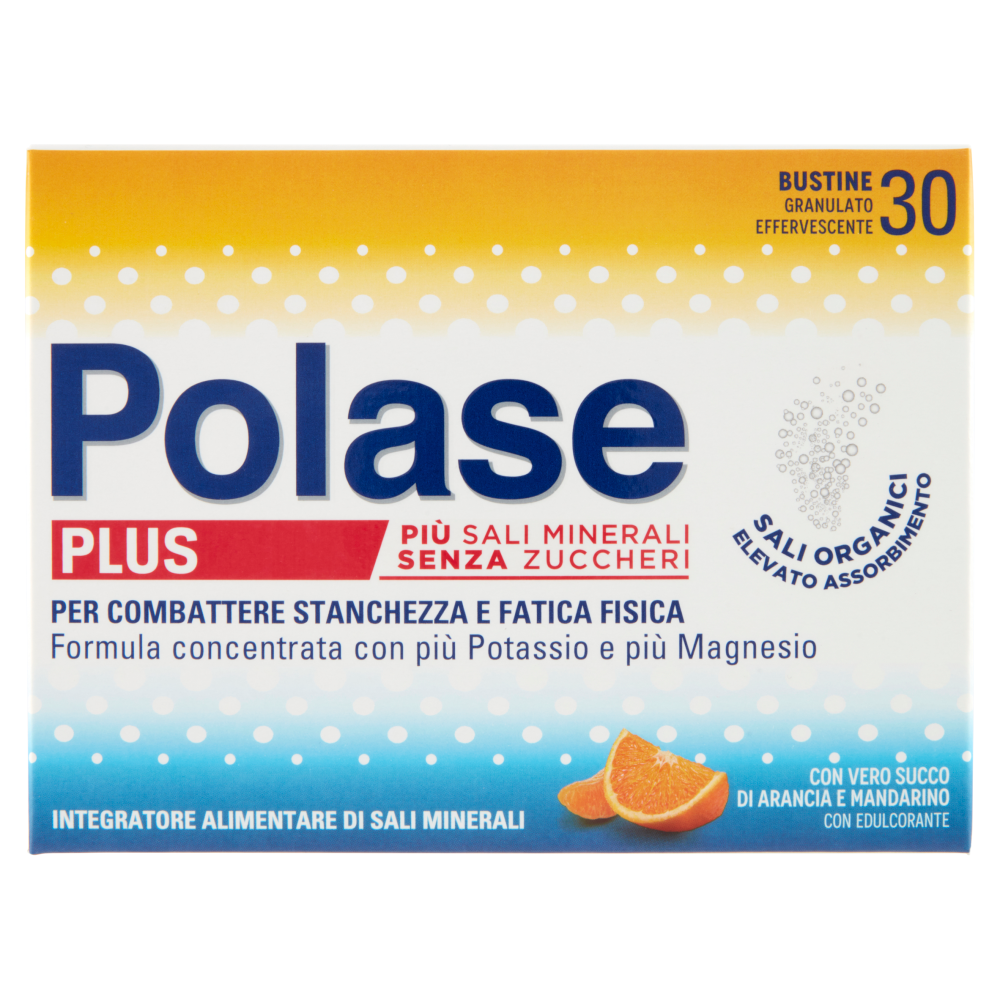 Polase Plus Integratore Alimentare Magnesio Potassio Sali Minerali Arancia Mandarino 30 bustine 201g