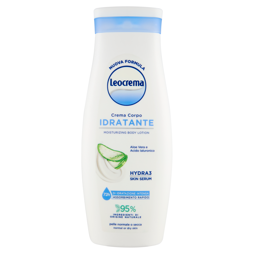 Leocrema Crema Corpo Idratante Aloe Vera e Acido Ialuronico 400 ml