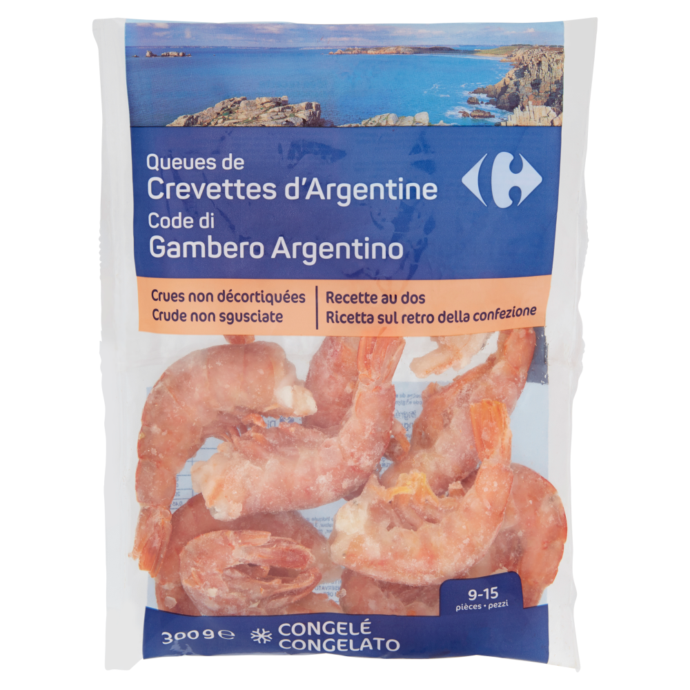Carrefour Code di Gambero Argentino Crude non sgusciate Congelate 300 g