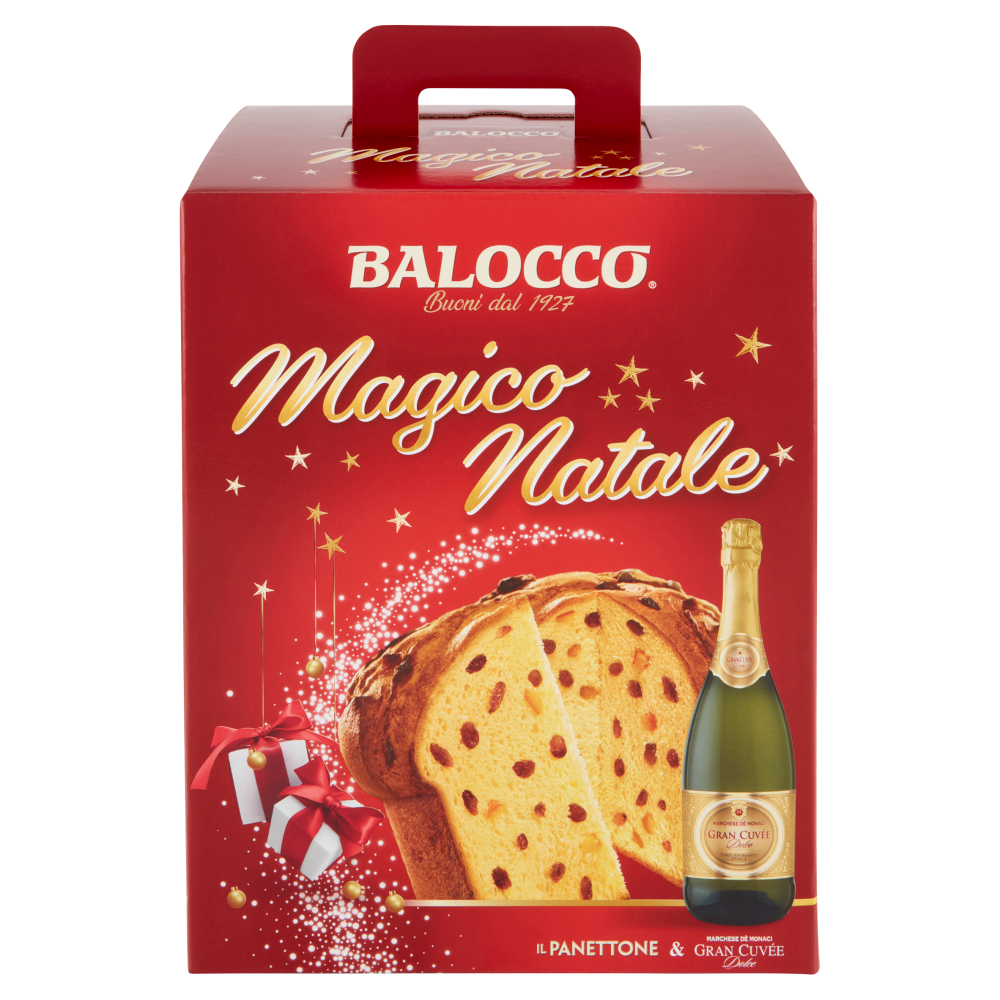 Balocco Magico Natale il Panettone 750 g & Marchese dè Monaci Gran Cuvée Dolce 75 cl