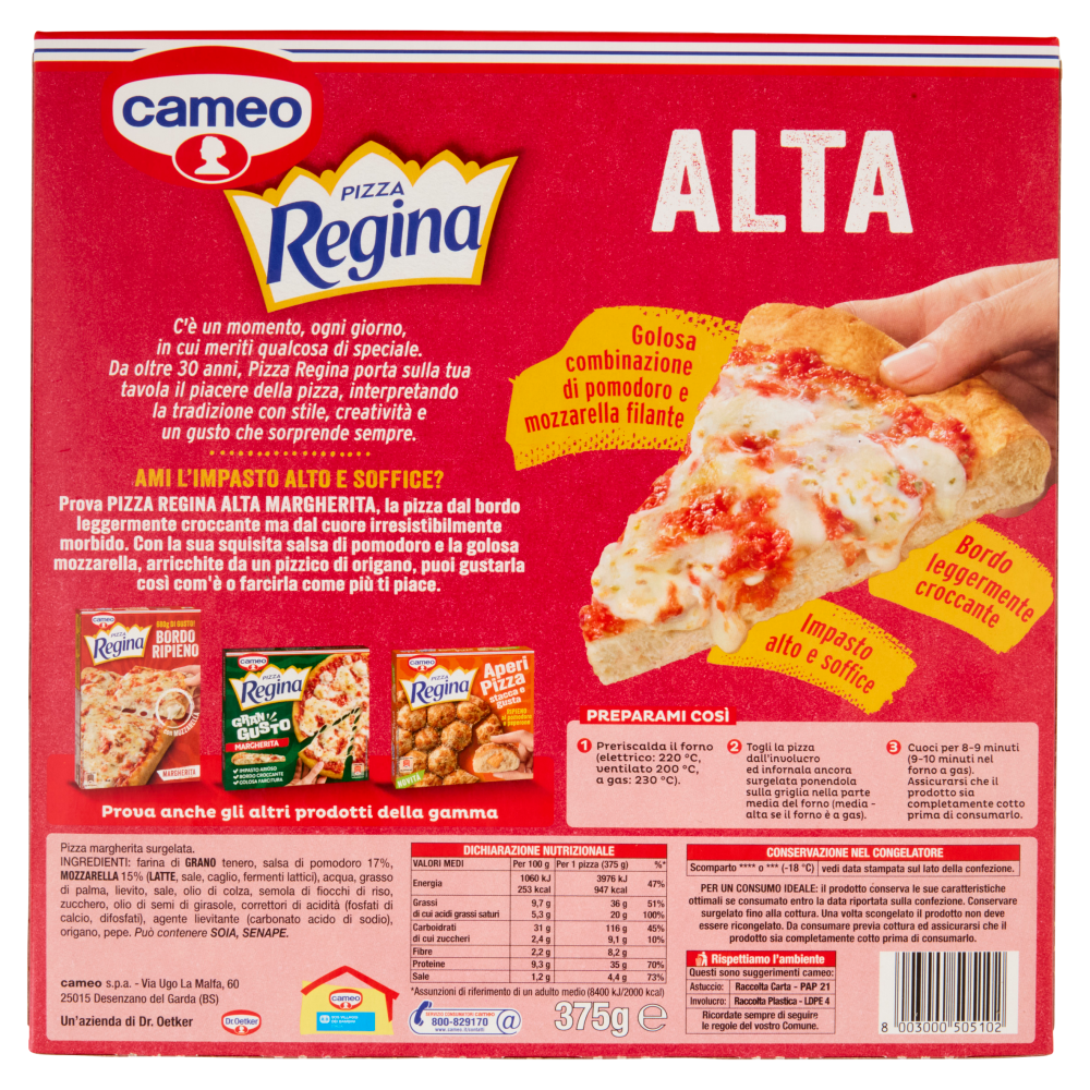 cameo Pizza Regina Alta Margherita 375 g