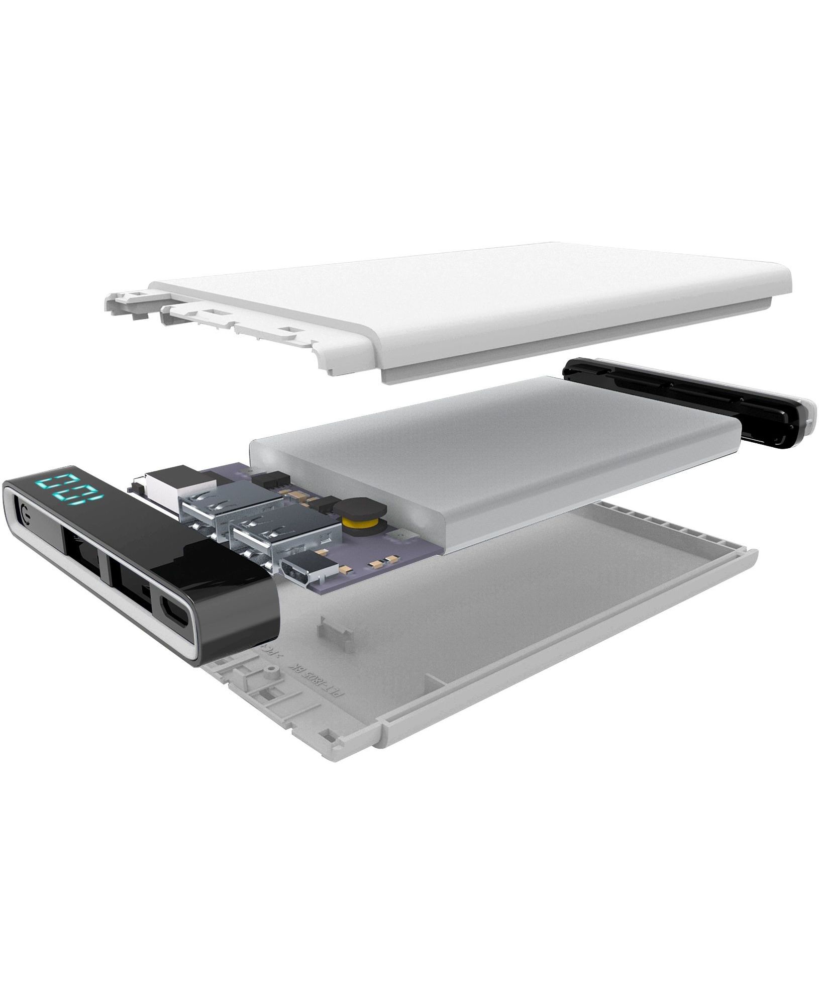 Cellularline Freepower Manta 6000 - Universale Caricabatterie portatile sottile, veloce, potente Bianco