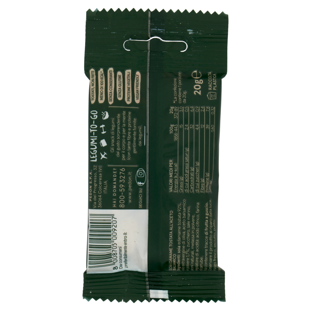 pedon I Legumi Fatti a Snack Edamame all'Aceto Balsamico 20 g