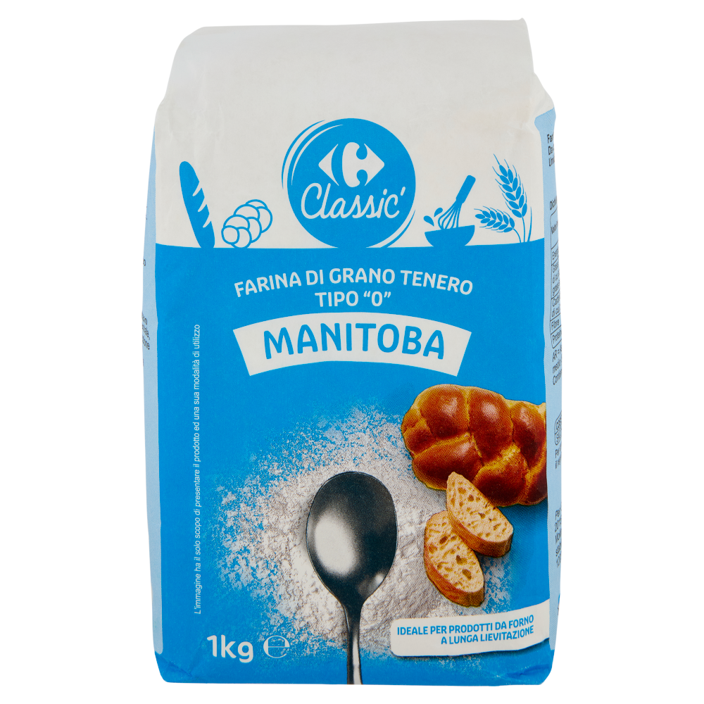Carrefour Classic Farina di Grano Tenero Tipo "0" Manitoba 1 kg