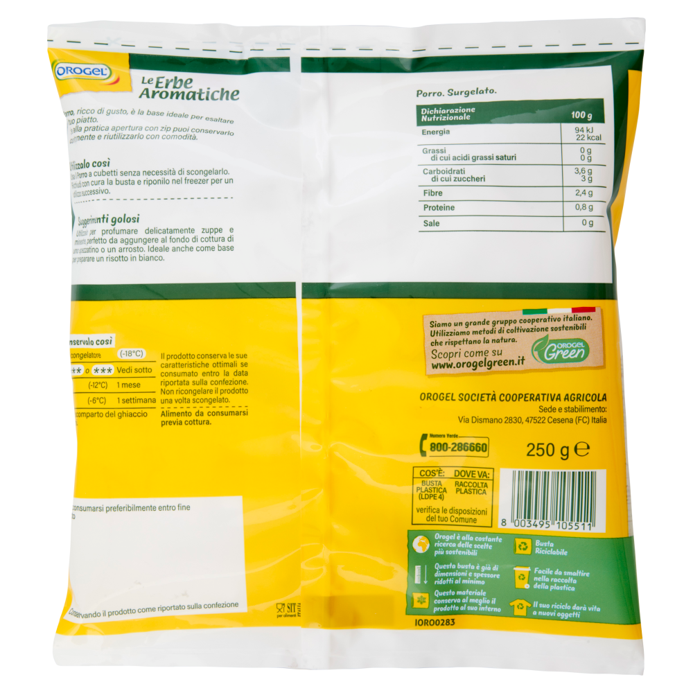 Orogel Le Erbe Aromatiche Porro Seurgelati 250 g