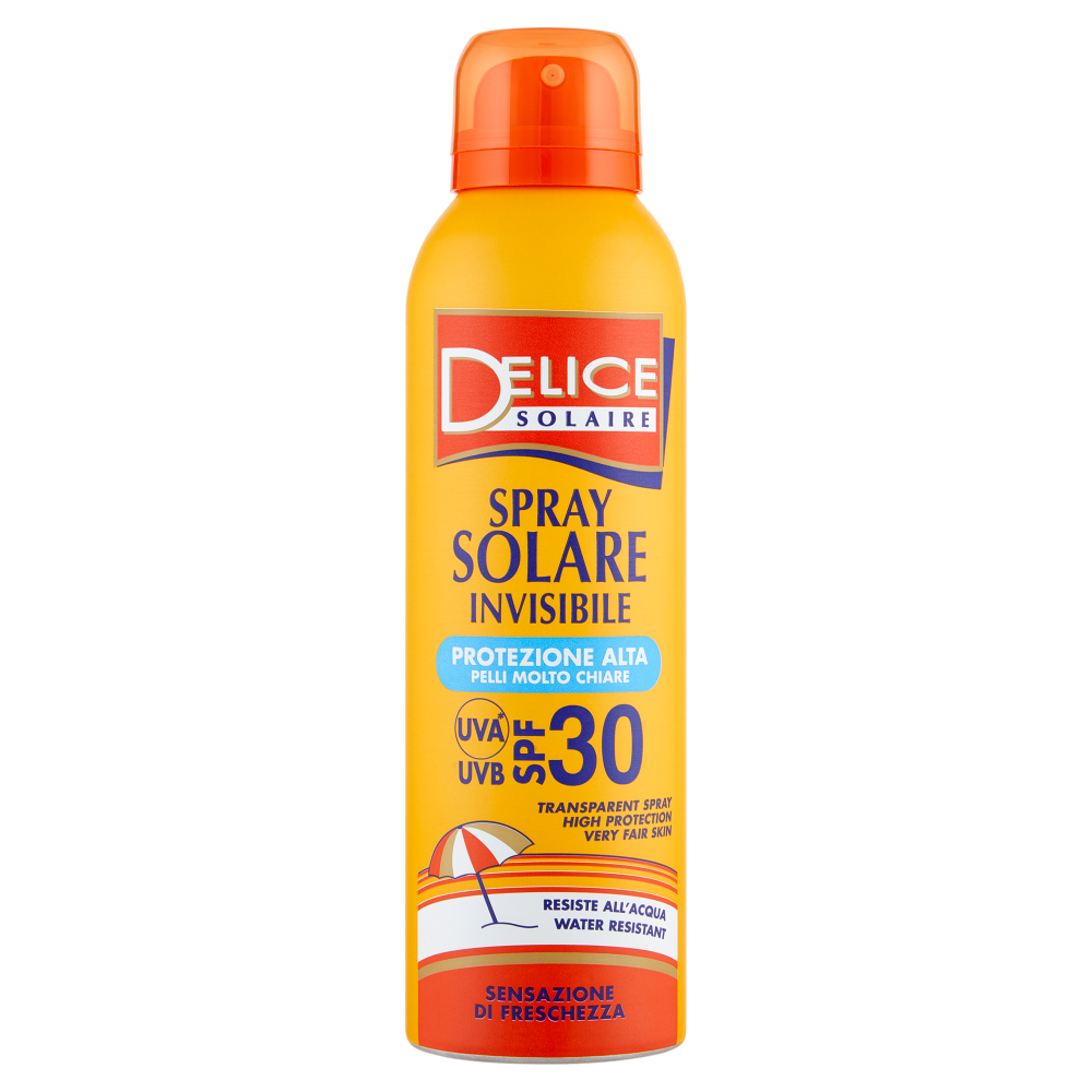 Delice Solaire Spray Solare Invisibile Protezione Alta Pelli Molto chiare UVB SPF 30 150 mL
