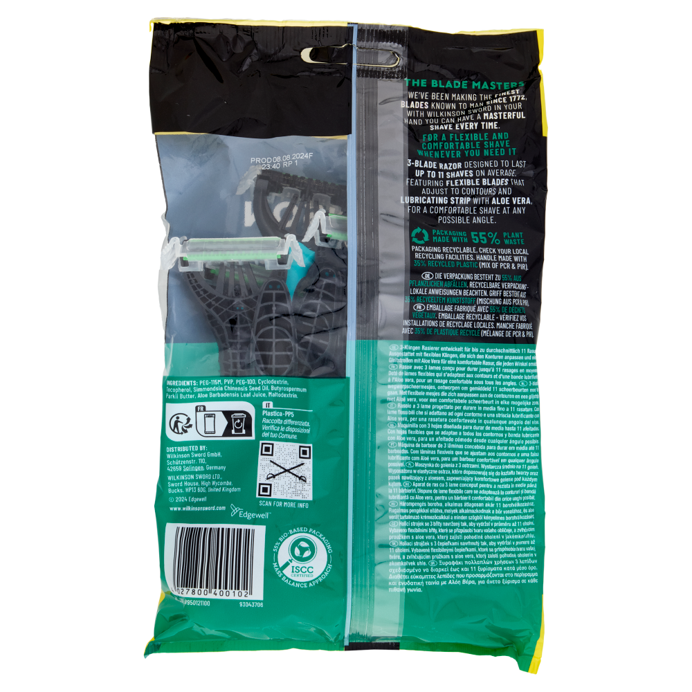 Wilkinson Sword Rasoio usa&getta Xtreme 3 Sensitive 8+4