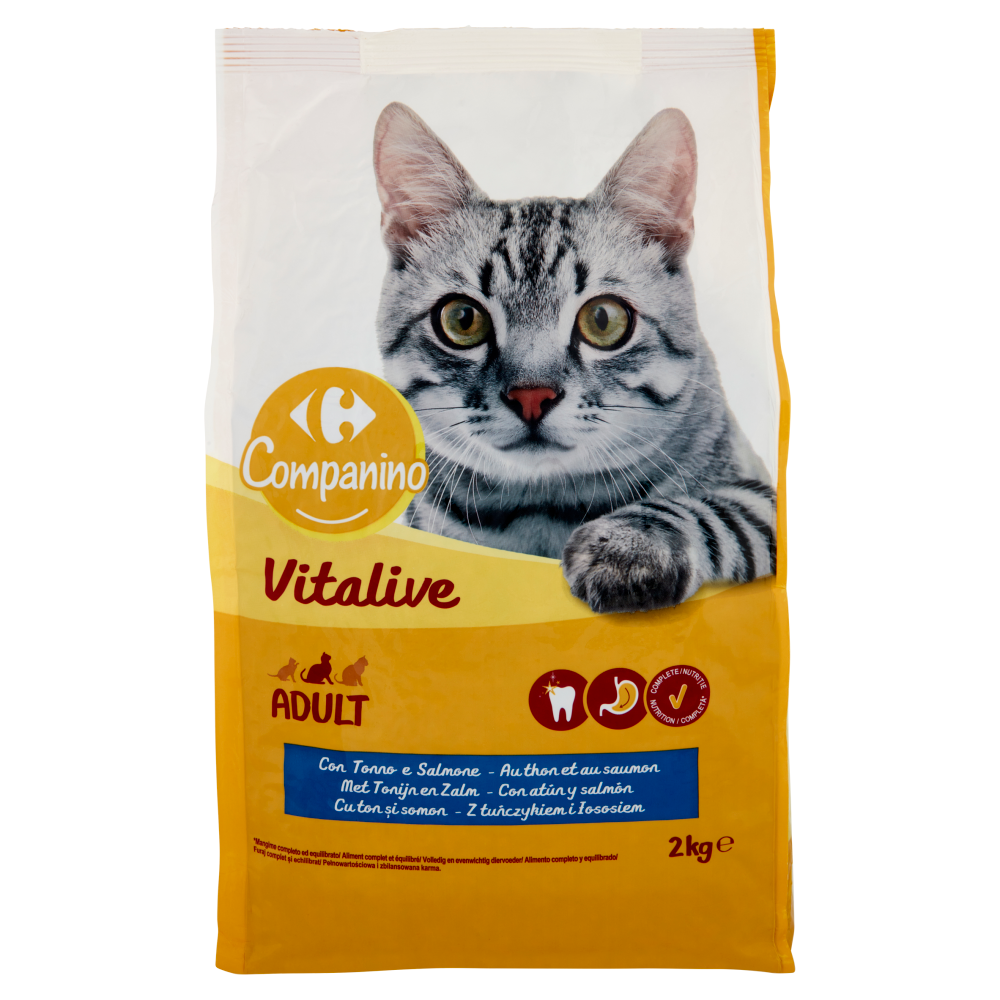 Carrefour Adult Croccantini Con tonno e salmone per gatti 2 kg